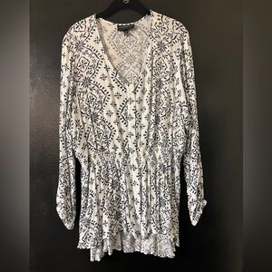 Lane Bryant Blue and White Lightweight Tunic